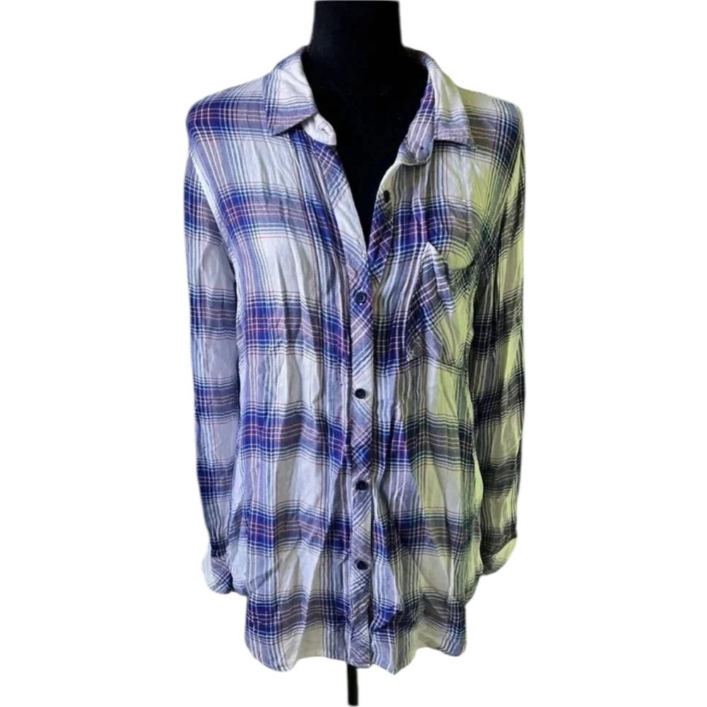 Rails Plaid Button Down Women M Blue White‎